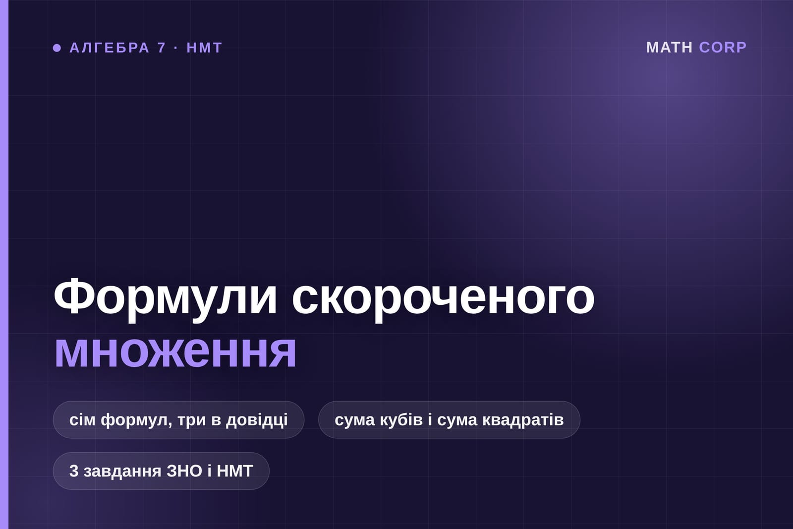 Формули скороченого множення. Чому сума кубів розкладається на множники, а сума квадратів ні