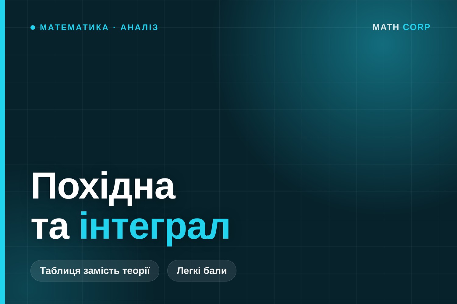 Похідна та інтеграл на НМТ: таблиця замість теорії